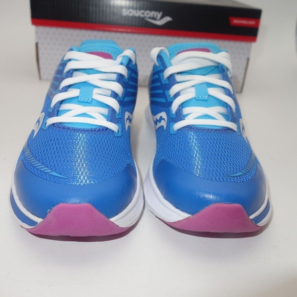NEW Saucony Kinvara 12 Sneakers Lace Up Running Shoes Blue Pink Girl's 11 - Picture 5 of 11